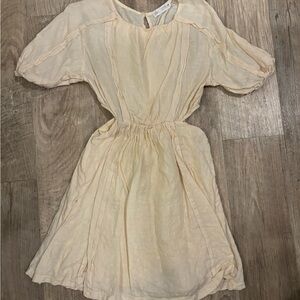 Zara Cream Short Sleeve Dress